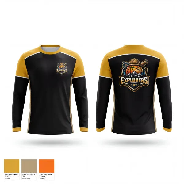 Long Sleeve Performance Shirt, Elite Explorers, Men's Basketball, Teamtime, Team time, sublimation, custom sports apparel, team uniforms, spirit wear, spiritwear, sports uniforms, custom shirts, team store, custom team store, fundraiser sports, apparel fundraiser