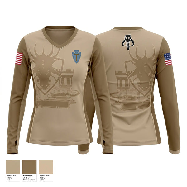 Womens Long Sleeve Vneck Shirt, A Co 172 BEB, National Guard, Teamtime, Team time, sublimation, custom sports apparel, team uniforms, spirit wear, spiritwear, sports uniforms, custom shirts, team store, custom team store, fundraiser sports, apparel fundraiser
