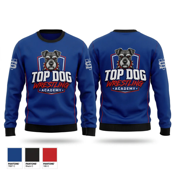 Crew Neck Sweatshirt, Top Dog Wrestling Academy, Wrestling, Teamtime, Team time, sublimation, custom sports apparel, team uniforms, spirit wear, spiritwear, sports uniforms, custom shirts, team store, custom team store, fundraiser sports, apparel fundraiser