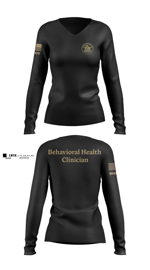 Womens Long Sleeve Vneck Shirt, BHIT, Police, Teamtime, Team time, sublimation, custom sports apparel, team uniforms, spirit wear, spiritwear, sports uniforms, custom shirts, team store, custom team store, fundraiser sports, apparel fundraiser