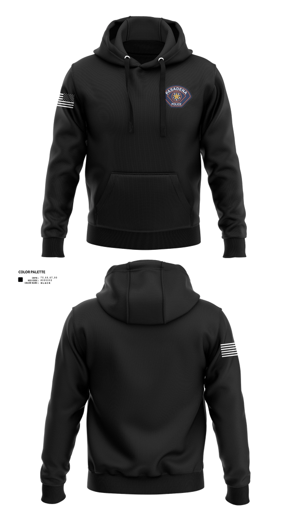 Hoodie, Pasadena Police Department Honor Guard, Police, Teamtime, Team time, sublimation, custom sports apparel, team uniforms, spirit wear, spiritwear, sports uniforms, custom shirts, team store, custom team store, fundraiser sports, apparel fundraiser