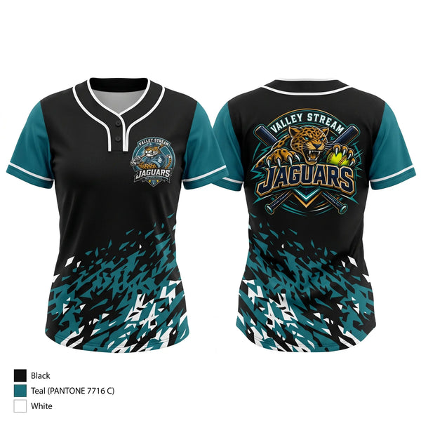Two Button Softball Jersey, JAGUARS, Softball, Teamtime, Team time, sublimation, custom sports apparel, team uniforms, spirit wear, spiritwear, sports uniforms, custom shirts, team store, custom team store, fundraiser sports, apparel fundraiser