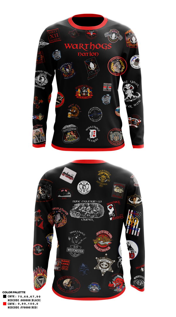 Long Sleeve Performance Shirt, Warthogs, other, Teamtime, Team time, sublimation, custom sports apparel, team uniforms, spirit wear, spiritwear, sports uniforms, custom shirts, team store, custom team store, fundraiser sports, apparel fundraiser