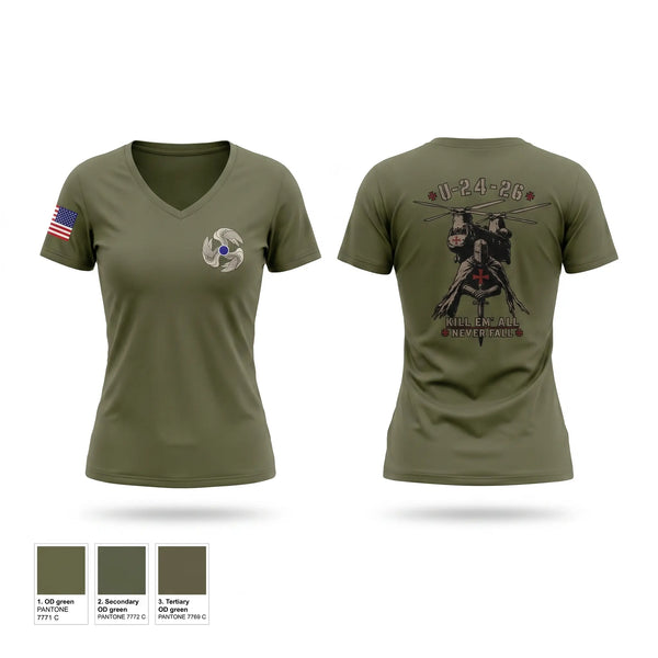 Womens Short Sleeve Vneck Shirt, 1-222 Aviation 1st Platoon D.co, Army, Teamtime, Team time, sublimation, custom sports apparel, team uniforms, spirit wear, spiritwear, sports uniforms, custom shirts, team store, custom team store, fundraiser sports, apparel fundraiser