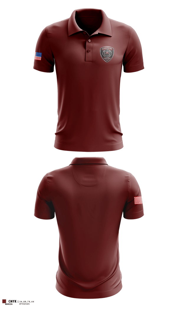 Short Sleeve Performance Polo, Addison volunteer, Fire Department, Teamtime, Team time, sublimation, custom sports apparel, team uniforms, spirit wear, spiritwear, sports uniforms, custom shirts, team store, custom team store, fundraiser sports, apparel fundraiser