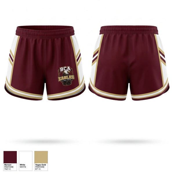 Womens Shorts, Eagles, Cheer, Teamtime, Team time, sublimation, custom sports apparel, team uniforms, spirit wear, spiritwear, sports uniforms, custom shirts, team store, custom team store, fundraiser sports, apparel fundraiser