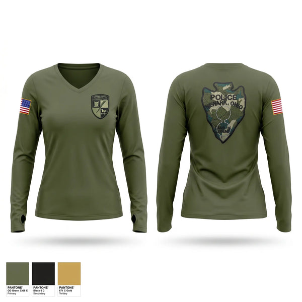 Womens Long Sleeve Vneck Shirt, Newark Police Special Operations Group, Police, Teamtime, Team time, sublimation, custom sports apparel, team uniforms, spirit wear, spiritwear, sports uniforms, custom shirts, team store, custom team store, fundraiser sports, apparel fundraiser
