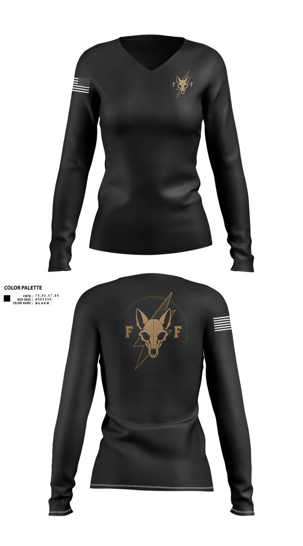 Womens Long Sleeve Vneck Shirt, FF, , Teamtime, Team time, sublimation, custom sports apparel, team uniforms, spirit wear, spiritwear, sports uniforms, custom shirts, team store, custom team store, fundraiser sports, apparel fundraiser