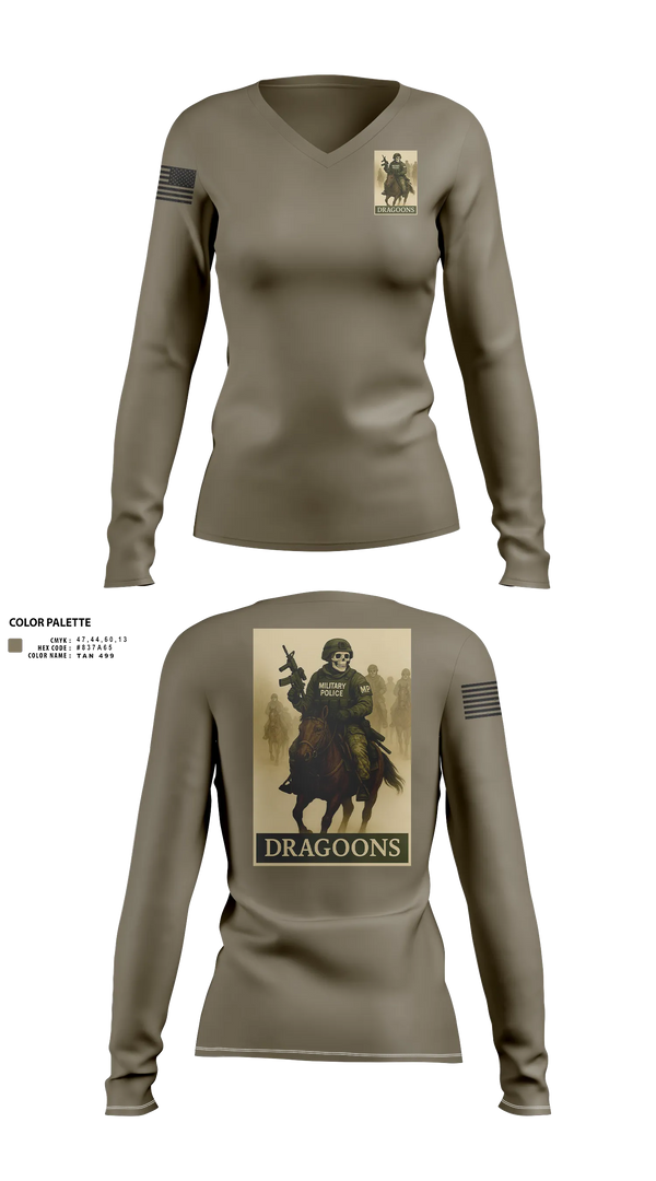 Womens Long Sleeve Vneck Shirt, ATC LEA, Army, Teamtime, Team time, sublimation, custom sports apparel, team uniforms, spirit wear, spiritwear, sports uniforms, custom shirts, team store, custom team store, fundraiser sports, apparel fundraiser