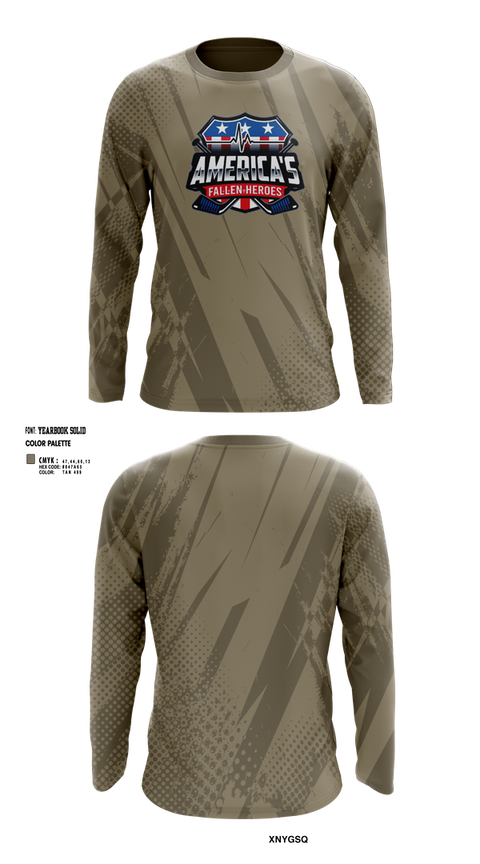 Long Sleeve Performance Shirt, Fallen Heroes, Ice Hockey, Teamtime, Team time, sublimation, custom sports apparel, team uniforms, spirit wear, spiritwear, sports uniforms, custom shirts, team store, custom team store, fundraiser sports, apparel fundraiser