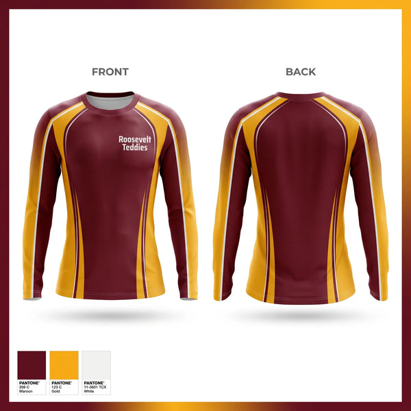 Long Sleeve Performance Shirt, Roosevelt Teddies, Women's Basketball, Teamtime, Team time, sublimation, custom sports apparel, team uniforms, spirit wear, spiritwear, sports uniforms, custom shirts, team store, custom team store, fundraiser sports, apparel fundraiser