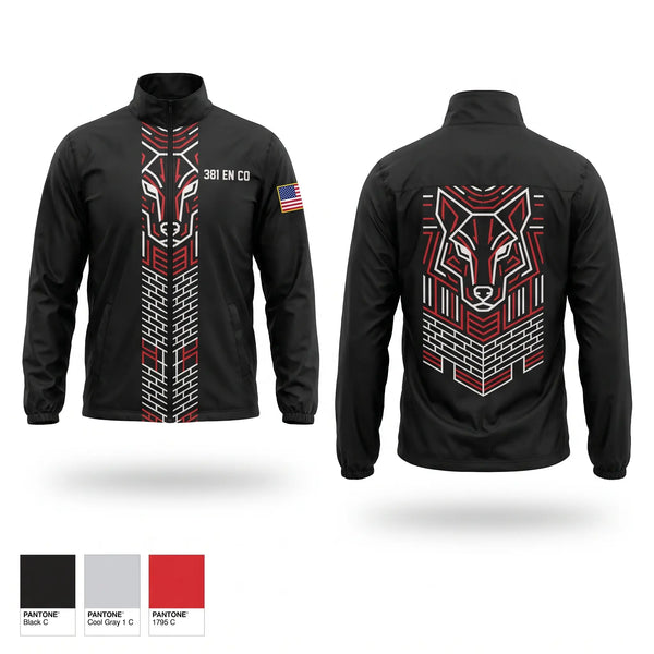 Windbreaker, 381 EN CO, Army, Teamtime, Team time, sublimation, custom sports apparel, team uniforms, spirit wear, spiritwear, sports uniforms, custom shirts, team store, custom team store, fundraiser sports, apparel fundraiser