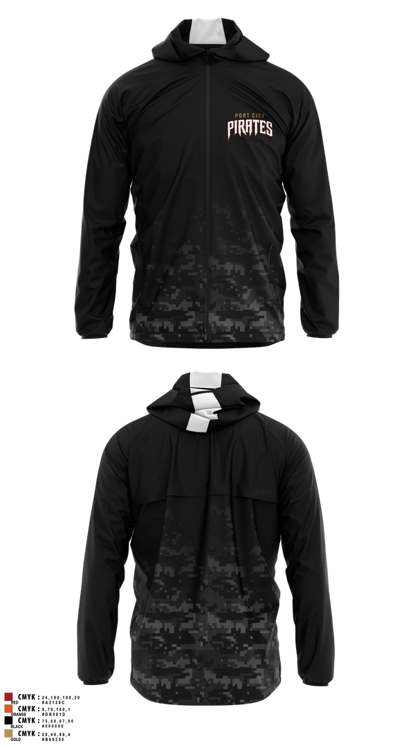 Windbreaker, Port City Pirates, Baseball, Teamtime, Team time, sublimation, custom sports apparel, team uniforms, spirit wear, spiritwear, sports uniforms, custom shirts, team store, custom team store, fundraiser sports, apparel fundraiser