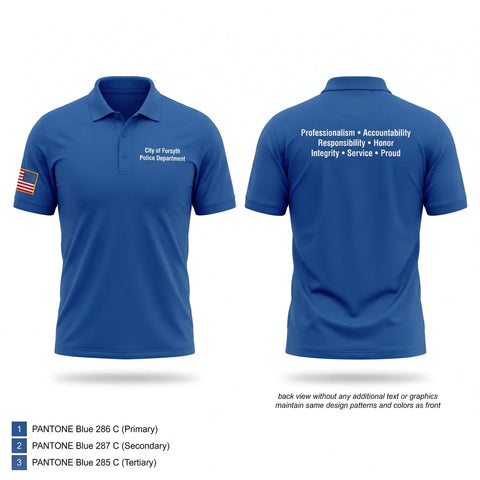 Short Sleeve Performance Polo, City of Forsyth Police Department, Police, Teamtime, Team time, sublimation, custom sports apparel, team uniforms, spirit wear, spiritwear, sports uniforms, custom shirts, team store, custom team store, fundraiser sports, apparel fundraiser