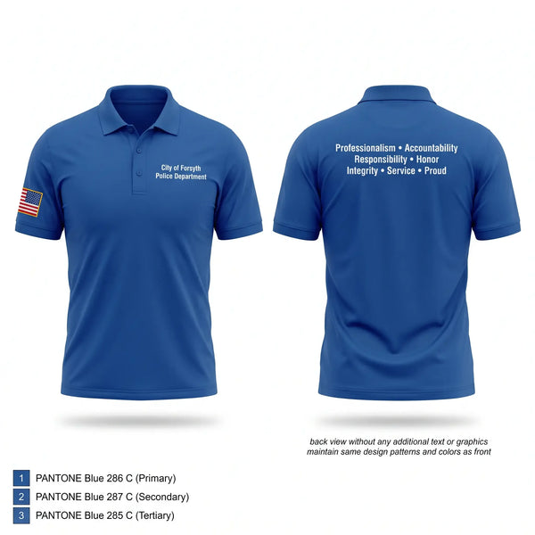 Short Sleeve Performance Polo, City of Forsyth Police Department, Police, Teamtime, Team time, sublimation, custom sports apparel, team uniforms, spirit wear, spiritwear, sports uniforms, custom shirts, team store, custom team store, fundraiser sports, apparel fundraiser
