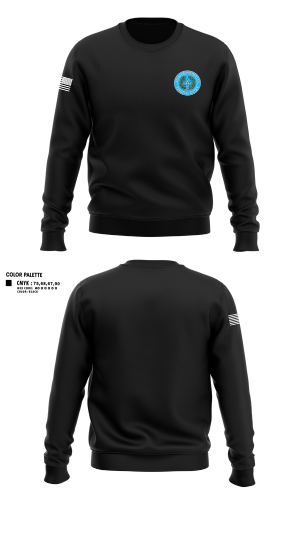 Crew Neck Sweatshirt, Gary Job Corps, Police, Teamtime, Team time, sublimation, custom sports apparel, team uniforms, spirit wear, spiritwear, sports uniforms, custom shirts, team store, custom team store, fundraiser sports, apparel fundraiser