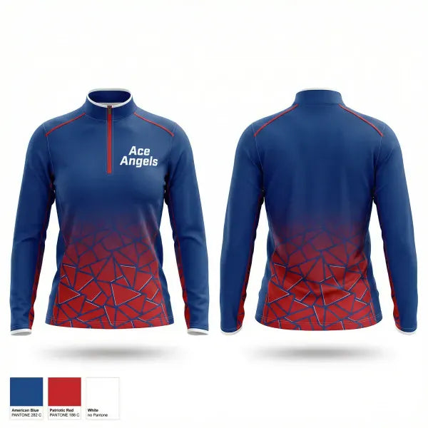 Quarter Zip Jacket, Ace Angels, Women's Volleyball, Teamtime, Team time, sublimation, custom sports apparel, team uniforms, spirit wear, spiritwear, sports uniforms, custom shirts, team store, custom team store, fundraiser sports, apparel fundraiser