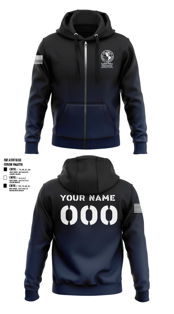 Zip Hoodie, Cadott Police Department, Police, Teamtime, Team time, sublimation, custom sports apparel, team uniforms, spirit wear, spiritwear, sports uniforms, custom shirts, team store, custom team store, fundraiser sports, apparel fundraiser