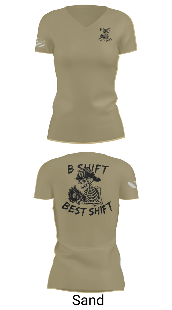 Womens Short Sleeve Vneck Shirt, 812 CES (B shift), Air Force, Teamtime, Team time, sublimation, custom sports apparel, team uniforms, spirit wear, spiritwear, sports uniforms, custom shirts, team store, custom team store, fundraiser sports, apparel fundraiser