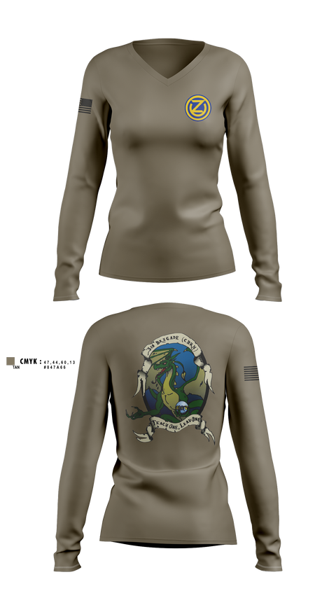 Womens Long Sleeve Vneck Shirt, 4-108th DET 1, Army, Teamtime, Team time, sublimation, custom sports apparel, team uniforms, spirit wear, spiritwear, sports uniforms, custom shirts, team store, custom team store, fundraiser sports, apparel fundraiser