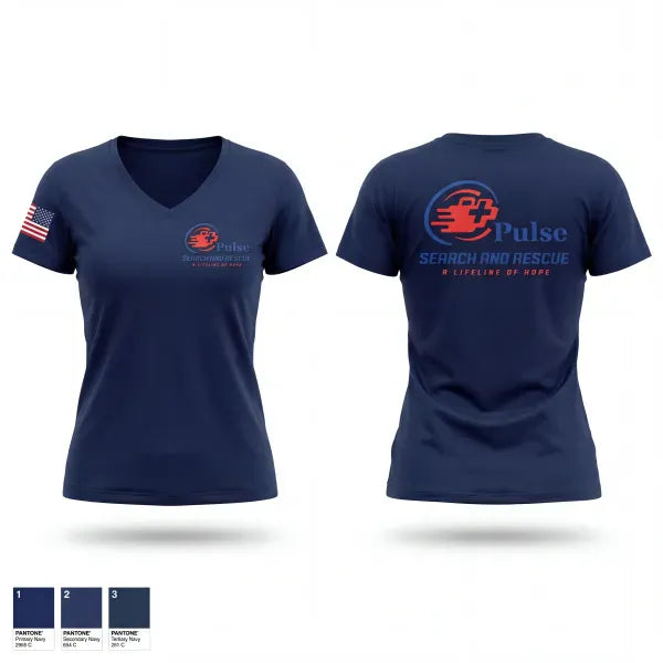 Womens Short Sleeve Vneck Shirt, Pulse, EMS/EMT, Teamtime, Team time, sublimation, custom sports apparel, team uniforms, spirit wear, spiritwear, sports uniforms, custom shirts, team store, custom team store, fundraiser sports, apparel fundraiser