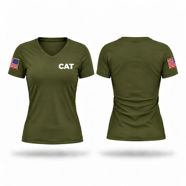 Womens Short Sleeve Vneck Shirt, CAT, Space Force, Teamtime, Team time, sublimation, custom sports apparel, team uniforms, spirit wear, spiritwear, sports uniforms, custom shirts, team store, custom team store, fundraiser sports, apparel fundraiser
