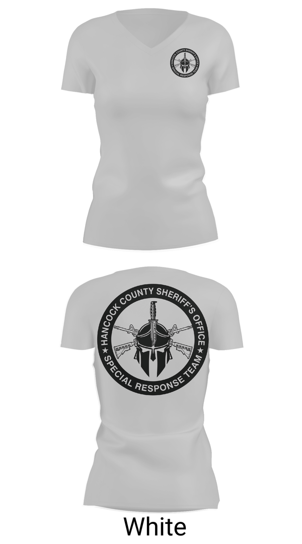 Womens Short Sleeve Vneck Shirt, Hancock County Special Response Team, Police, Teamtime, Team time, sublimation, custom sports apparel, team uniforms, spirit wear, spiritwear, sports uniforms, custom shirts, team store, custom team store, fundraiser sports, apparel fundraiser