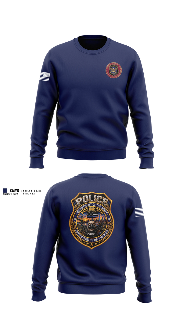 Crew Neck Sweatshirt, Fort Hamilton Police, Police, Teamtime, Team time, sublimation, custom sports apparel, team uniforms, spirit wear, spiritwear, sports uniforms, custom shirts, team store, custom team store, fundraiser sports, apparel fundraiser
