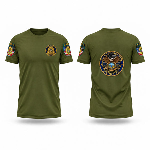 Old School Cotton Feel Shirt, ST. JOSEPH DETENTION CENTER FUGITIVE UNIT, Police, Teamtime, Team time, sublimation, custom sports apparel, team uniforms, spirit wear, spiritwear, sports uniforms, custom shirts, team store, custom team store, fundraiser sports, apparel fundraiser