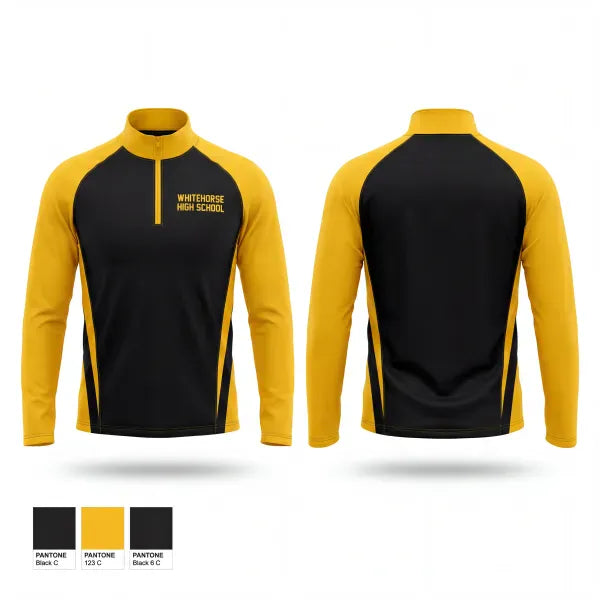 Quarter Zip Jacket, Whitehorse High school, Track & Field, Teamtime, Team time, sublimation, custom sports apparel, team uniforms, spirit wear, spiritwear, sports uniforms, custom shirts, team store, custom team store, fundraiser sports, apparel fundraiser
