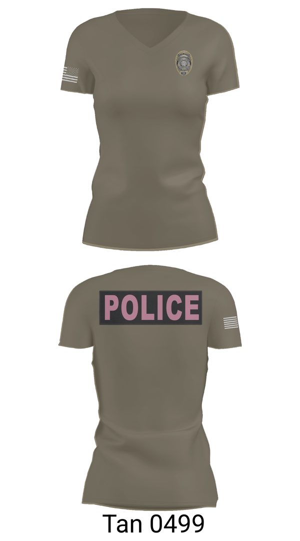 Womens Short Sleeve Vneck Shirt, Farmersville PD, Police, Teamtime, Team time, sublimation, custom sports apparel, team uniforms, spirit wear, spiritwear, sports uniforms, custom shirts, team store, custom team store, fundraiser sports, apparel fundraiser
