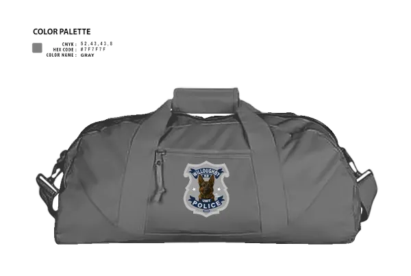 Duffle Bag, Willoughby Police K9 Unit, Police, Teamtime, Team time, sublimation, custom sports apparel, team uniforms, spirit wear, spiritwear, sports uniforms, custom shirts, team store, custom team store, fundraiser sports, apparel fundraiser