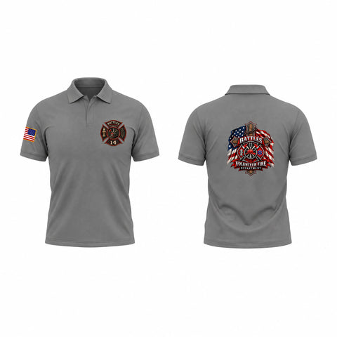 Short Sleeve Performance Polo, Battles Fire Department, Fire Department, Teamtime, Team time, sublimation, custom sports apparel, team uniforms, spirit wear, spiritwear, sports uniforms, custom shirts, team store, custom team store, fundraiser sports, apparel fundraiser