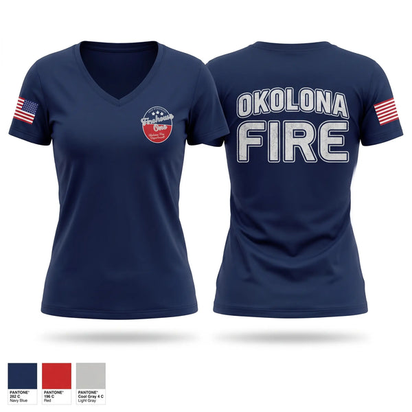 Womens Short Sleeve Vneck Shirt, Station 76, Fire Department, Teamtime, Team time, sublimation, custom sports apparel, team uniforms, spirit wear, spiritwear, sports uniforms, custom shirts, team store, custom team store, fundraiser sports, apparel fundraiser