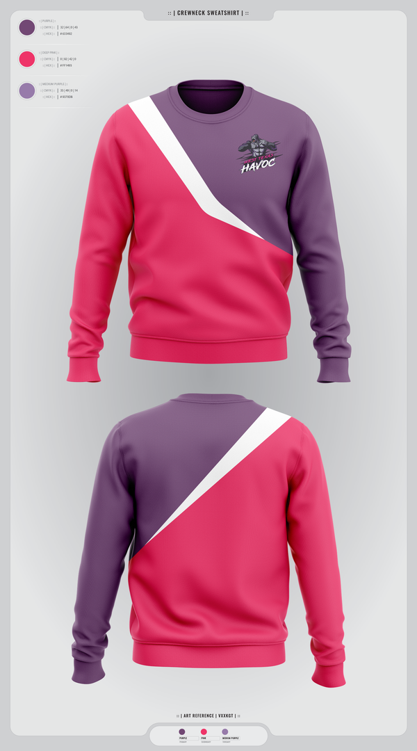 Crew Neck Sweatshirt, West texas Havoc, Baseball, Teamtime, Team time, sublimation, custom sports apparel, team uniforms, spirit wear, spiritwear, sports uniforms, custom shirts, team store, custom team store, fundraiser sports, apparel fundraiser