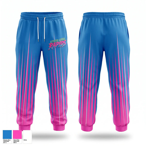 Sweatpants, Mystic River Rapids, Baseball, Teamtime, Team time, sublimation, custom sports apparel, team uniforms, spirit wear, spiritwear, sports uniforms, custom shirts, team store, custom team store, fundraiser sports, apparel fundraiser