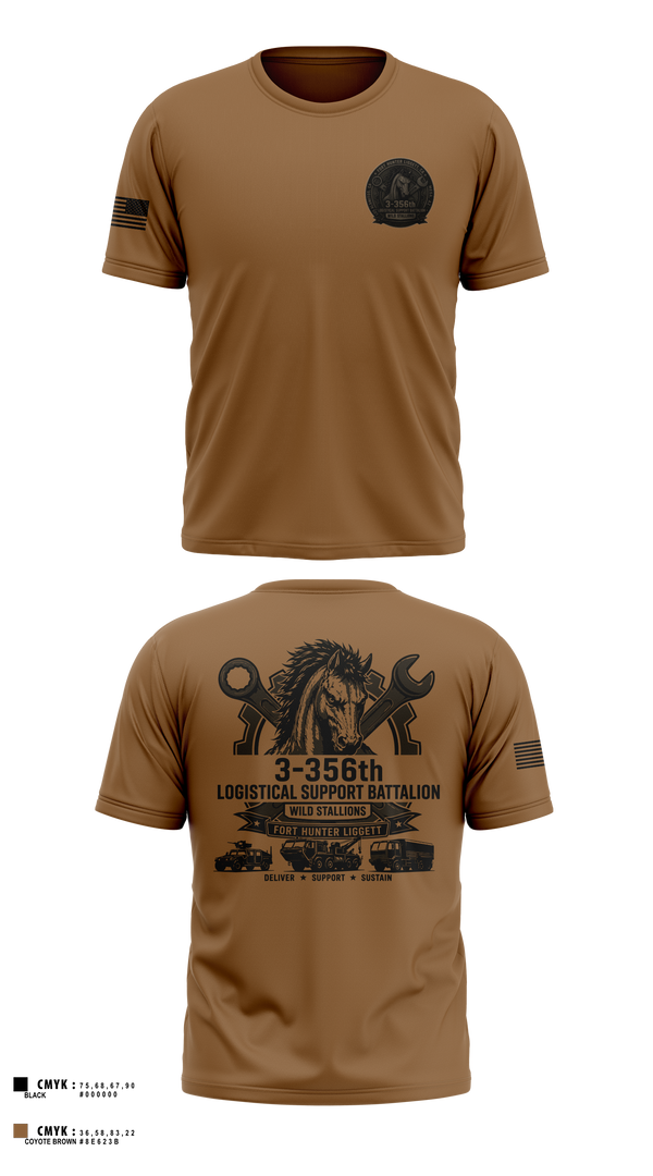 Short Sleeve Performance Shirt, 3-356 LSB (Wild Stallions), Army, Teamtime, Team time, sublimation, custom sports apparel, team uniforms, spirit wear, spiritwear, sports uniforms, custom shirts, team store, custom team store, fundraiser sports, apparel fundraiser