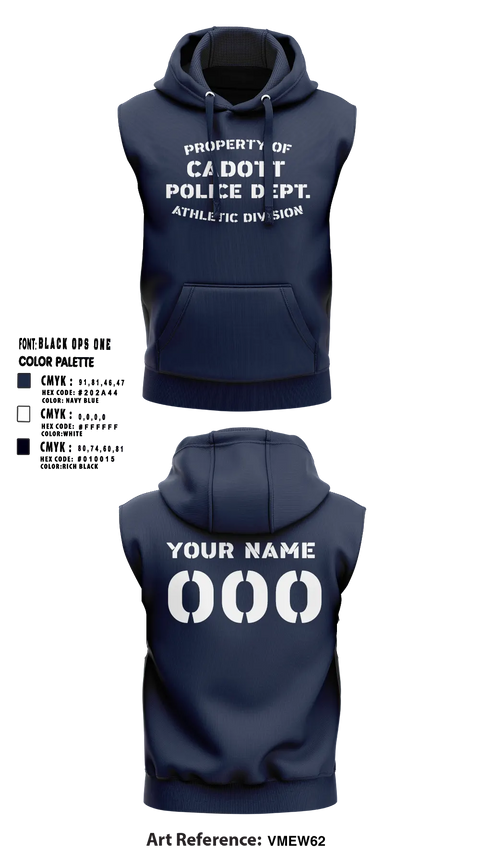 Sleeveless Hoodie, Cadott Police Department, Police, Teamtime, Team time, sublimation, custom sports apparel, team uniforms, spirit wear, spiritwear, sports uniforms, custom shirts, team store, custom team store, fundraiser sports, apparel fundraiser