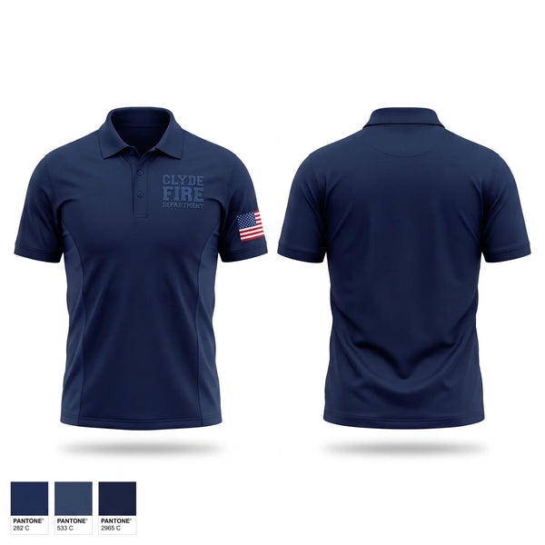 Short Sleeve Performance Polo, Clyde fire department, Fire Department, Teamtime, Team time, sublimation, custom sports apparel, team uniforms, spirit wear, spiritwear, sports uniforms, custom shirts, team store, custom team store, fundraiser sports, apparel fundraiser