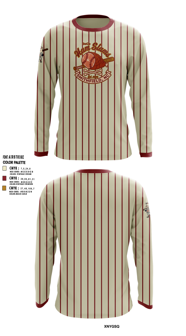 Long Sleeve Performance Shirt, JoCo Ham Slams, Softball, Teamtime, Team time, sublimation, custom sports apparel, team uniforms, spirit wear, spiritwear, sports uniforms, custom shirts, team store, custom team store, fundraiser sports, apparel fundraiser