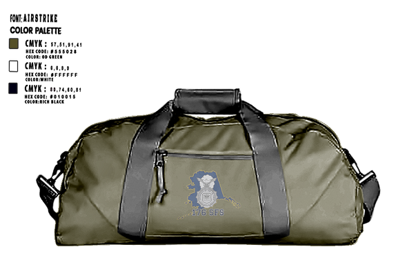 Duffle Bag, 176 SFS, National Guard, Teamtime, Team time, sublimation, custom sports apparel, team uniforms, spirit wear, spiritwear, sports uniforms, custom shirts, team store, custom team store, fundraiser sports, apparel fundraiser
