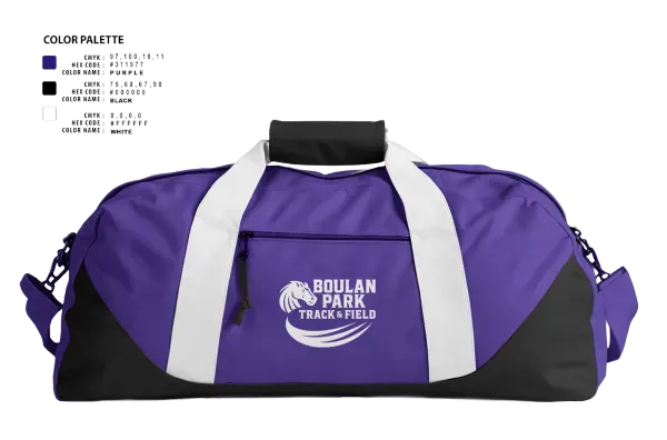 Duffle Bag, Boulan Park Broncos, Track & Field, Teamtime, Team time, sublimation, custom sports apparel, team uniforms, spirit wear, spiritwear, sports uniforms, custom shirts, team store, custom team store, fundraiser sports, apparel fundraiser