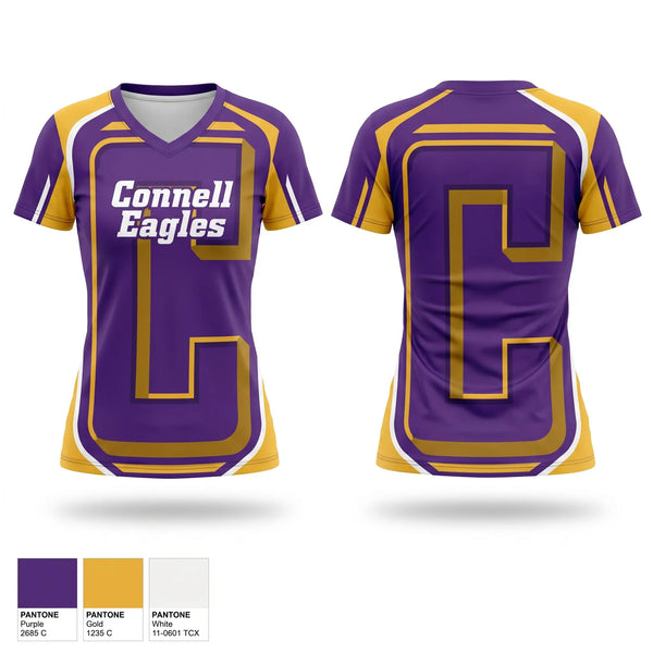 Womens Short Sleeve Vneck Shirt, Connell eagles, Men's Basketball, Teamtime, Team time, sublimation, custom sports apparel, team uniforms, spirit wear, spiritwear, sports uniforms, custom shirts, team store, custom team store, fundraiser sports, apparel fundraiser
