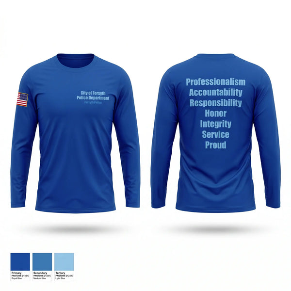 Long Sleeve Performance Shirt, City of Forsyth Police Department, Police, Teamtime, Team time, sublimation, custom sports apparel, team uniforms, spirit wear, spiritwear, sports uniforms, custom shirts, team store, custom team store, fundraiser sports, apparel fundraiser