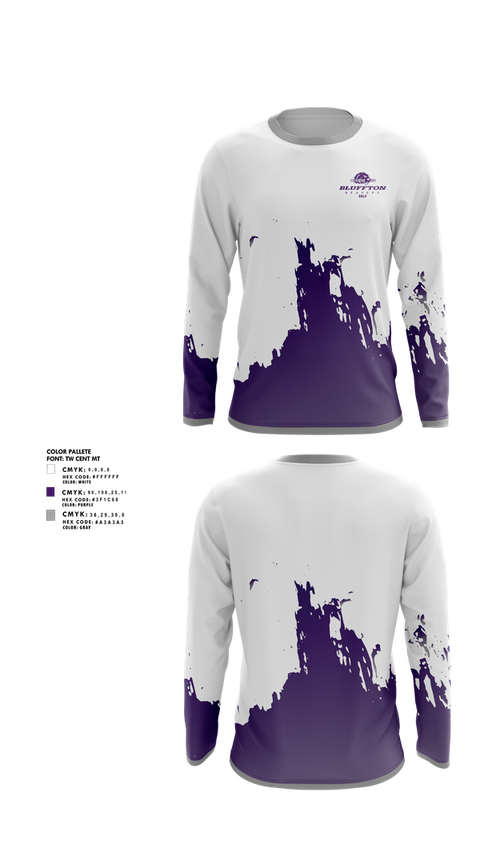 Long Sleeve Performance Shirt, Bluffton University, Golf, Teamtime, Team time, sublimation, custom sports apparel, team uniforms, spirit wear, spiritwear, sports uniforms, custom shirts, team store, custom team store, fundraiser sports, apparel fundraiser