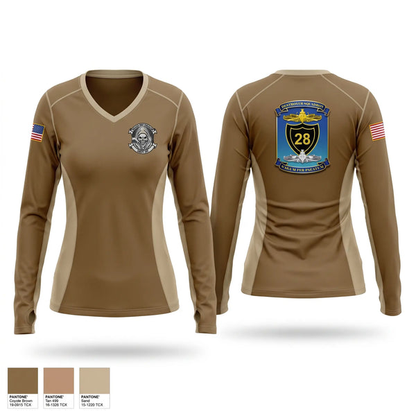 Womens Long Sleeve Vneck Shirt, Destroyer Squadron 28, Navy, Teamtime, Team time, sublimation, custom sports apparel, team uniforms, spirit wear, spiritwear, sports uniforms, custom shirts, team store, custom team store, fundraiser sports, apparel fundraiser