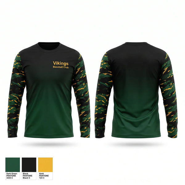 Long Sleeve Performance Shirt, Vikings Baseball Club, Baseball, Teamtime, Team time, sublimation, custom sports apparel, team uniforms, spirit wear, spiritwear, sports uniforms, custom shirts, team store, custom team store, fundraiser sports, apparel fundraiser