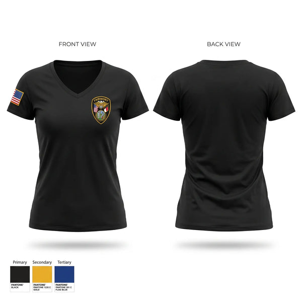 Womens Short Sleeve Vneck Shirt, Fairmont Police Department, Police, Teamtime, Team time, sublimation, custom sports apparel, team uniforms, spirit wear, spiritwear, sports uniforms, custom shirts, team store, custom team store, fundraiser sports, apparel fundraiser