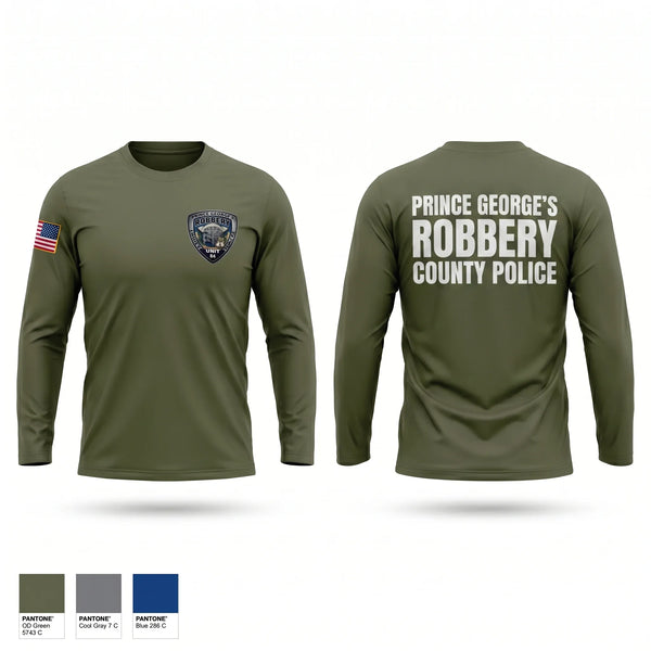 Long Sleeve Performance Shirt, Prince George's County Police Robbery Unit, Police, Teamtime, Team time, sublimation, custom sports apparel, team uniforms, spirit wear, spiritwear, sports uniforms, custom shirts, team store, custom team store, fundraiser sports, apparel fundraiser