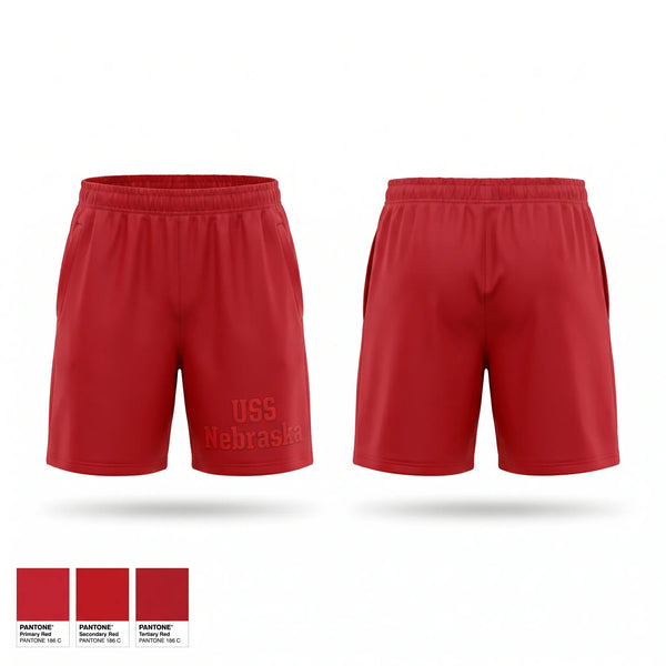 Athletic Shorts With Pockets, USS Nebraska, Navy, Teamtime, Team time, sublimation, custom sports apparel, team uniforms, spirit wear, spiritwear, sports uniforms, custom shirts, team store, custom team store, fundraiser sports, apparel fundraiser